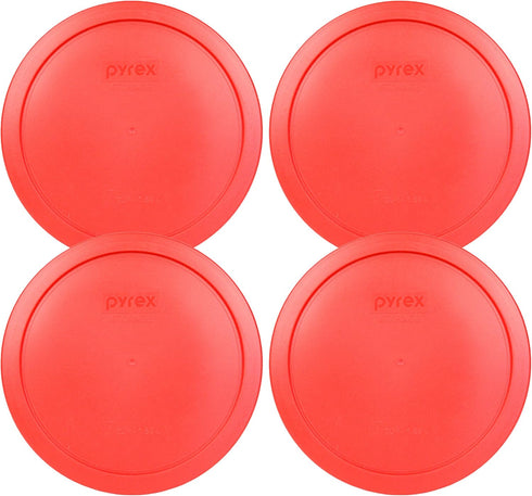 Pyrex 7402-PC 6/7 Cup Red BPA-Free Plastic Lid (4-Pack) - Made in USA...